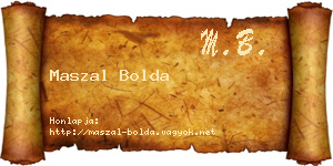Maszal Bolda névjegykártya